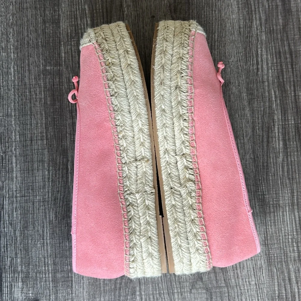 Talbots Pink QUINN SUEDE PLATFORM ESPADRILLES Slip-On Bow Tie Shoes‎ 7.5W